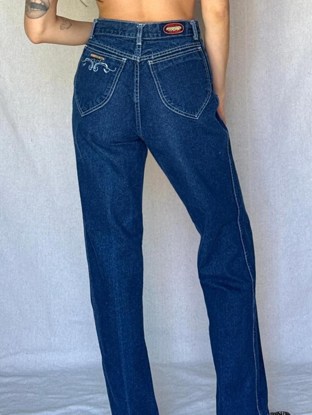 80s Dark Wash High Rise Brittania Jeans - Picture 10 of 16